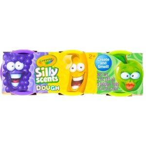 NEW Crayola Silly Scents Dough 3-Pack 2+ Purple/Yellow/Green